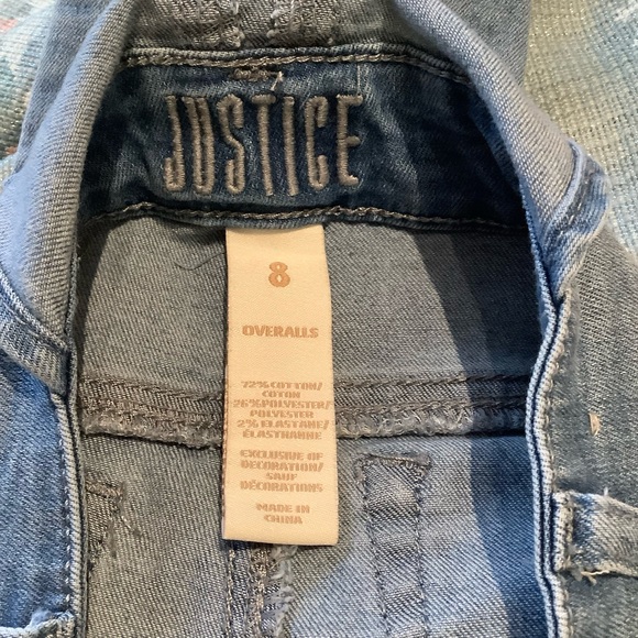 Girls Justice Blue Denim Overalls - Picture 7 of 8